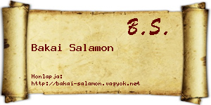 Bakai Salamon névjegykártya